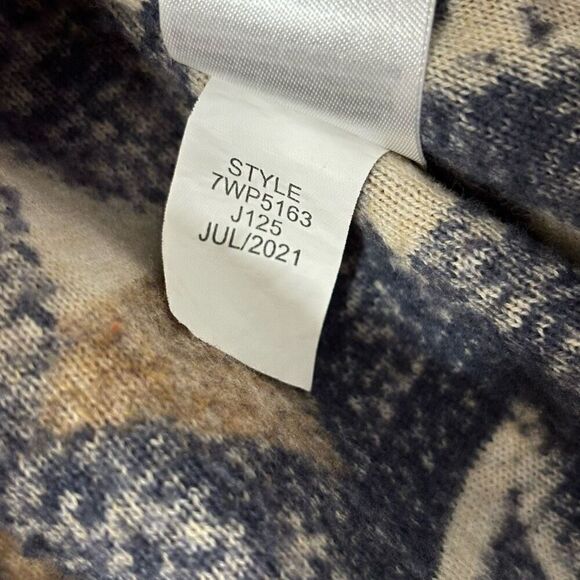 Lucky brand Aztec print fringed brushed knit cardigan M - Picture 6 of 12